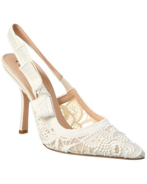 dior white lace slingback|Dior slingback heels price.